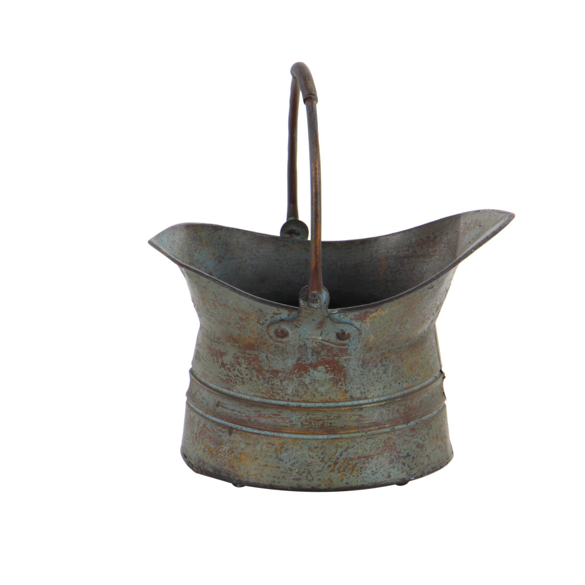 Silver Metal Rustic Planter Set